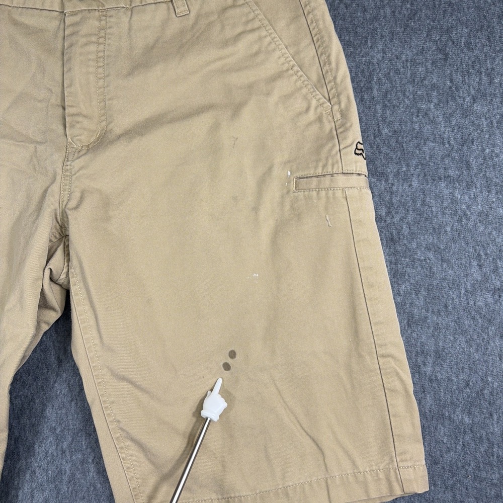 FOX Motocross Shorts Men's 36 Y2K Racing Tan Khaki Work Stained - Picture 4 of 13